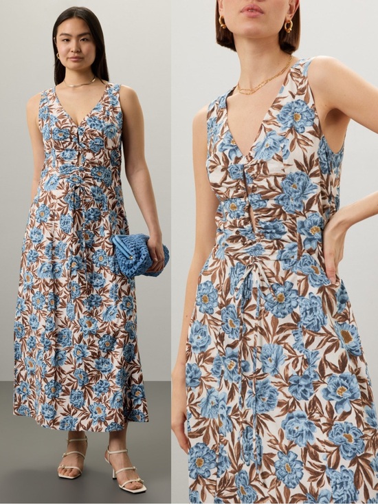 Madewell Dresses & Skirts - Madewell Tessa Cotton Poplin Sleeveless V-Neck Midi Dress Stonewash Blue 00